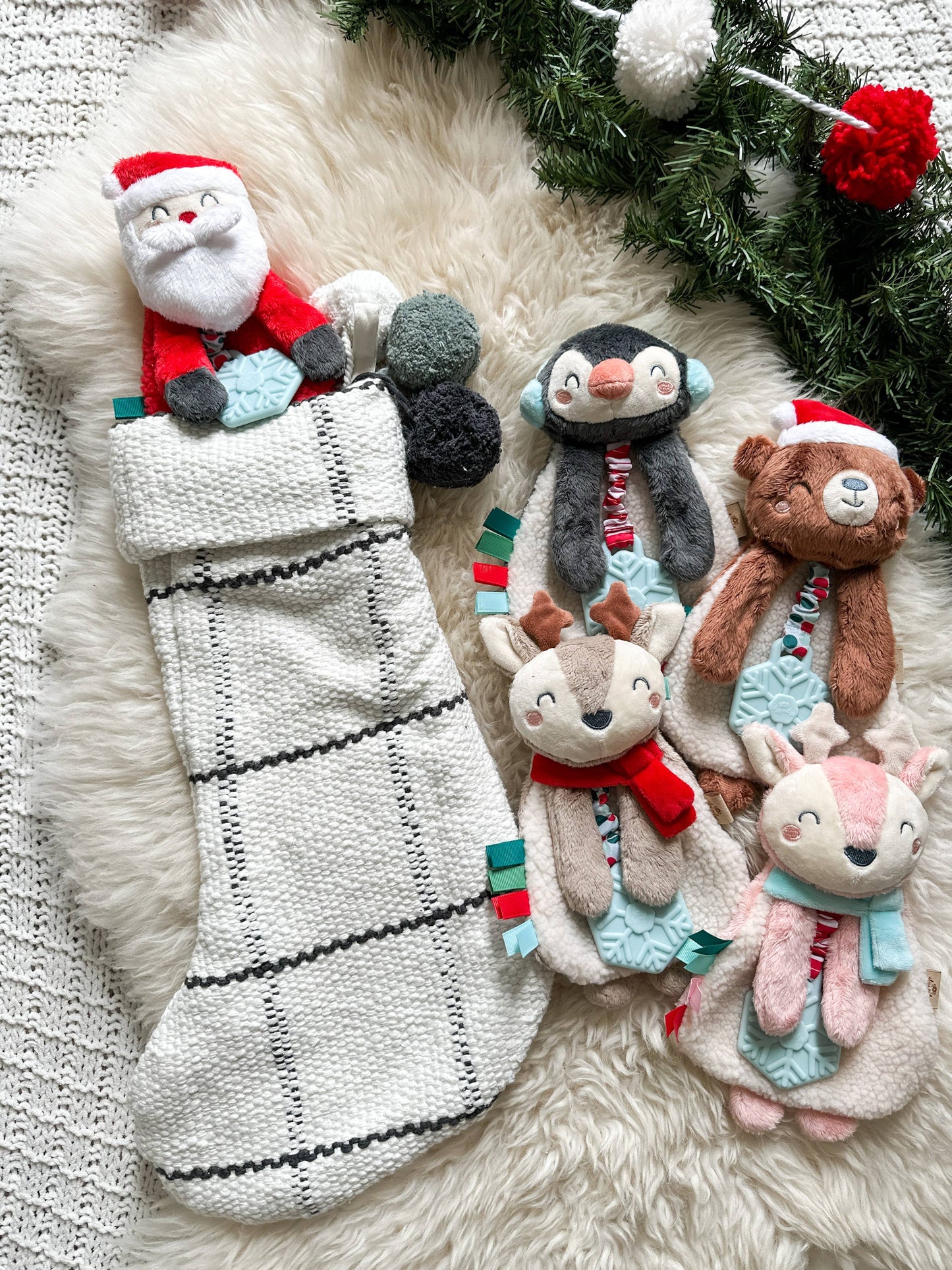Holiday Itzy Lovey™ Plush + Teether Toy: Penguin