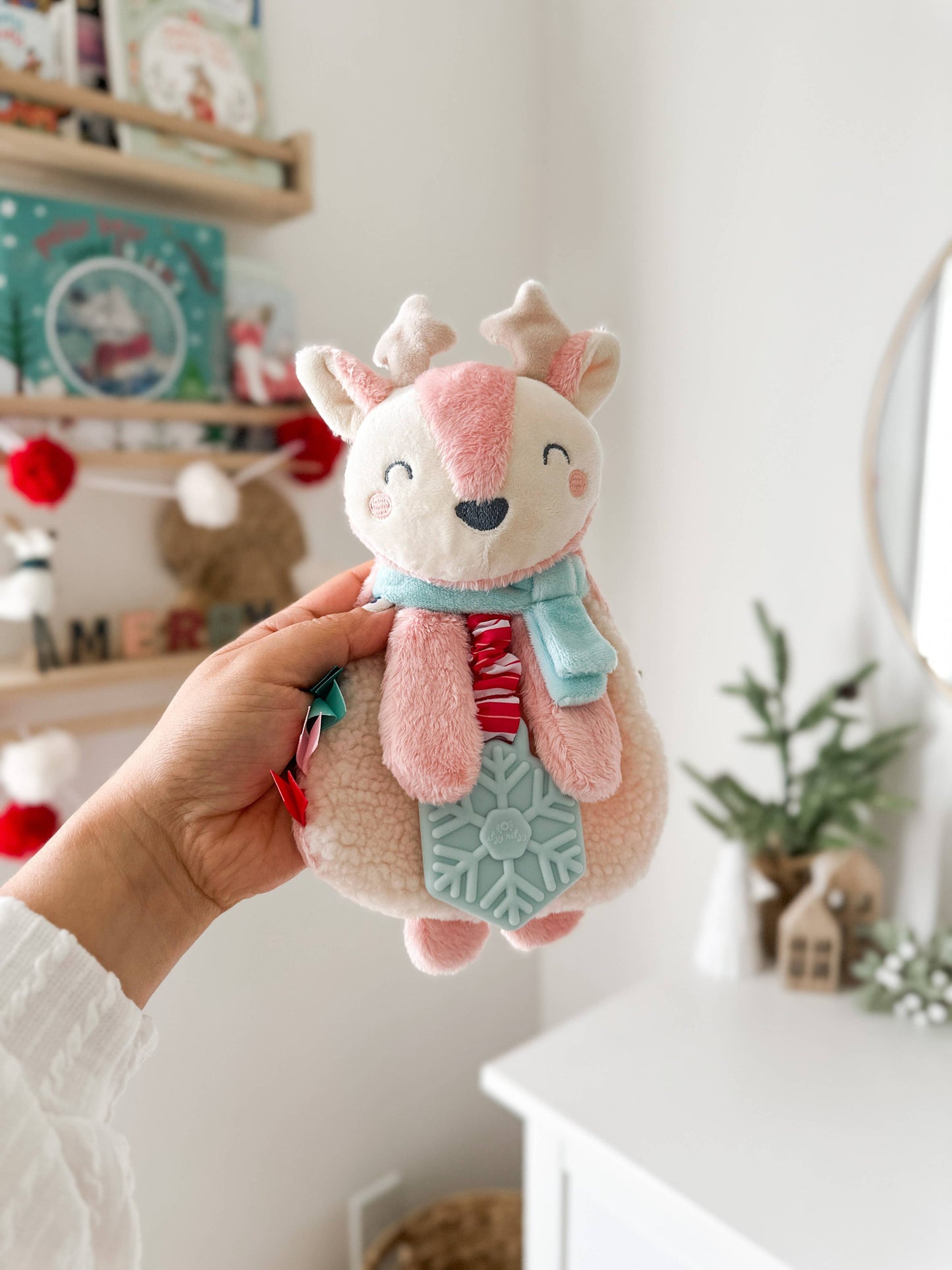 Holiday Itzy Lovey™ Plush + Teether Toy: Penguin