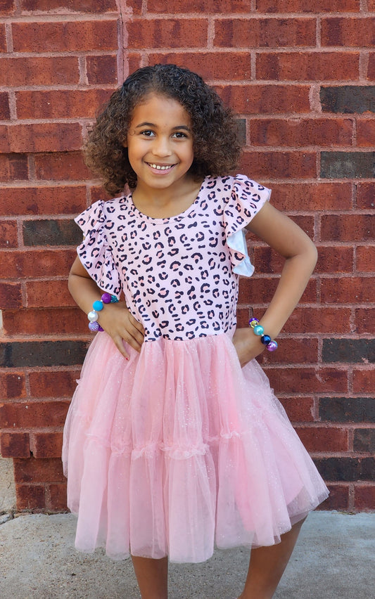 Pink Leopard Girl TuTu Dress