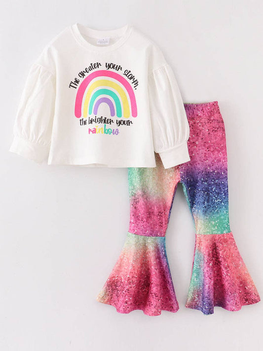 Rainbow Bell Bottom Set |  Girl Boutique Outfit